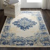 image:imageNourison Home Grafix Traditional Navy Blue 3 x 5 AreaRug EasyCleaning Non Shedding Bed Room Living Room Dining Room Kitchen 3x5White