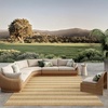 image:imageNourison Home Horizon IndoorOutdoor Navy 3 x 5 Area Rug  Easy Clean Non Shedding Bed Room Living Room Dining Room Kitchen 3 x 5Natural