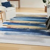 image:imageNourison Home Nourison Washables Blue Multicolor 3 x 5 Area Rug  Easy Clean Non Shedding Bed Room Living Room Dining Room Kitchen 3 x 5Blue Multicolor