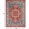 image:imageNourison Home Passion Ivory Grey 110 x 210 Area Rug  Easy Clean Non Shedding Bed Room Living Room Dining Room Kitchen 2 x 3Red Multi Colored