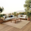 image:imageNourison Home Positano Charcoal Ivory 5 x 7 Area Rug  Easy Clean Non Shedding Bed Room Living Room Dining Room Kitchen 5 x 7Beige Ivory