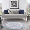 image:imageNourison Home Whimsicle Ivory Blue 3 x 5 Area Rug  Easy Clean Non Shedding Bed Room Living Room Dining Room Kitchen 3 x 5Grey Blue