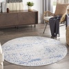 image:imageNourison Home Whimsicle Ivory Navy 3 x 5 Area Rug  Easy Clean Non Shedding Bed Room Living Room Dining Room Kitchen 3 x 5GreyBlue