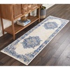 image:imageNourison Home Grafix Traditional Navy Blue 3 x 5 AreaRug EasyCleaning Non Shedding Bed Room Living Room Dining Room Kitchen 3x5White