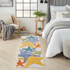 image:imageNourison Home Aloha Blue Multicolor 53 x 75 Area Rug  Easy Clean Non Shedding Bed Room Living Room Dining Room Kitchen 5 x 8Multi Color