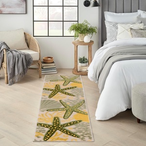 image:imageNourison Home Aloha Green Yellow 53 x 75 Area Rug  Easy Clean Non Shedding Bed Room Living Room Dining Room Kitchen 5 x 8Green Yellow
