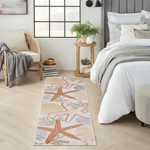 image:imageNourison Home Aloha Green Yellow 53 x 75 Area Rug  Easy Clean Non Shedding Bed Room Living Room Dining Room Kitchen 5 x 8Ivory Multicolor