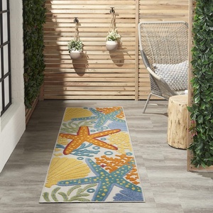 image:imageNourison Home Aloha Green Yellow 53 x 75 Area Rug  Easy Clean Non Shedding Bed Room Living Room Dining Room Kitchen 5 x 8Multi Color