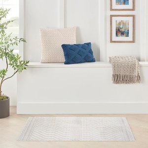 image:imageNourison Home Astra Machine Washable Blue 33 x 5 Area Rug  Easy Clean Non Shedding Bed Room Living Room Dining Room Kitchen 3 x 5Ivory