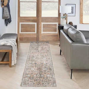 image:imageNourison Home Astra Machine Washable Gold Grey 53 x 7 Area Rug  Easy Clean Non Shedding Bed Room Living Room Dining Room Kitchen 5 x 7Silver Taupe
