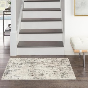 image:imageNourison Home Concerto Abstract Ivory Grey Blue 3 x 5 Oval Area Rug Easy Cleaning Non Shedding Bed Room Living Room Dining Room Kitchen 3x5Ivory Blue Grey