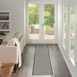image:imageNourison Home Courtyard Ivory Silver 3 x 5 Oval Area Rug  Easy Clean Non Shedding Bed Room Living Room Dining Room Kitchen 3 x 5 OvalBlack White
