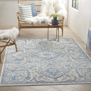 image:imageNourison Home Elation Ivory Brick 2 x 3 Area Rug  Easy Clean Non Shedding Bed Room Living Room Dining Room Kitchen 2 x 3Ivory Blue