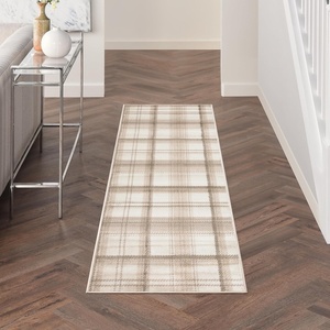 image:imageNourison Home Grafix Red 3 x 5 Area Rug Modern Plaid Bed Room Living Room Dining Room Kitchen Easy Clean Non Shedding 3x5Ivory Beige