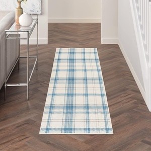 image:imageNourison Home Grafix Red 3 x 5 Area Rug Modern Plaid Bed Room Living Room Dining Room Kitchen Easy Clean Non Shedding 3x5Ivory Blue