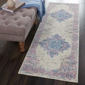 image:imageNourison Home Grafix Traditional Navy Blue 3 x 5 AreaRug EasyCleaning Non Shedding Bed Room Living Room Dining Room Kitchen 3x5Ivory Pink