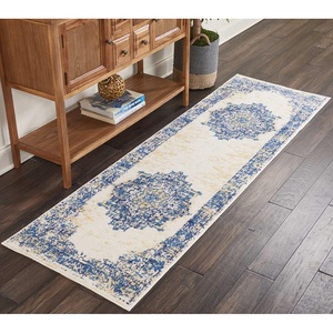 image:imageNourison Home Grafix Traditional Navy Blue 3 x 5 AreaRug EasyCleaning Non Shedding Bed Room Living Room Dining Room Kitchen 3x5White