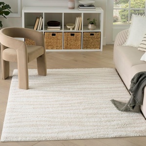 image:imageNourison Home Modern Shag Ivory Beige 53 x 7 Area Rug  Easy Clean Non Shedding Bed Room Living Room Dining Room Kitchen 5 x 7Ivory Beige