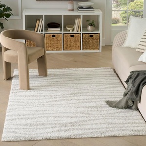 image:imageNourison Home Modern Shag Ivory Beige 53 x 7 Area Rug  Easy Clean Non Shedding Bed Room Living Room Dining Room Kitchen 5 x 7Ivory Grey