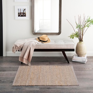 image:imageNourison Home Natural Jute Ivory 5 x 7 Area Rug  Easy Clean Non Shedding Bed Room Living Room Dining Room Kitchen 5 x 7Grey