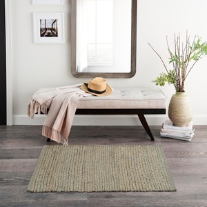 image:imageNourison Home Natural Jute Ivory 5 x 7 Area Rug  Easy Clean Non Shedding Bed Room Living Room Dining Room Kitchen 5 x 7Sage
