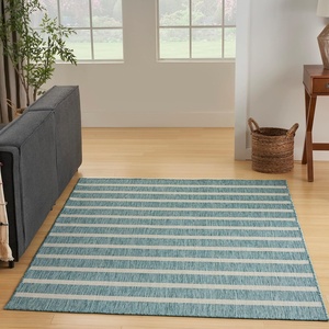 image:imageNourison Home Positano Charcoal Ivory 5 x 7 Area Rug  Easy Clean Non Shedding Bed Room Living Room Dining Room Kitchen 5 x 7Aqua Ivory