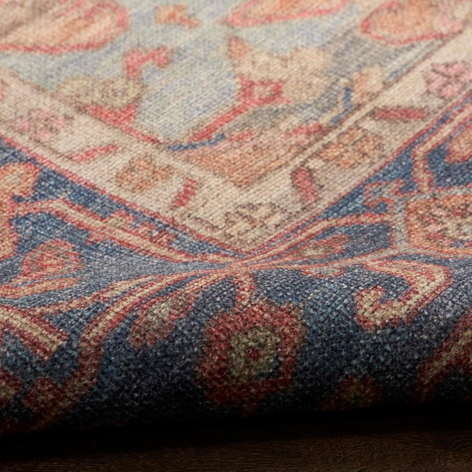 image:imageNourison Home Vintage Washables Blue Green 2 x 6 Area Rug  Easy Clean Non Shedding Bed Room Living Room Dining Room Kitchen 6 RunnerBlue Coral