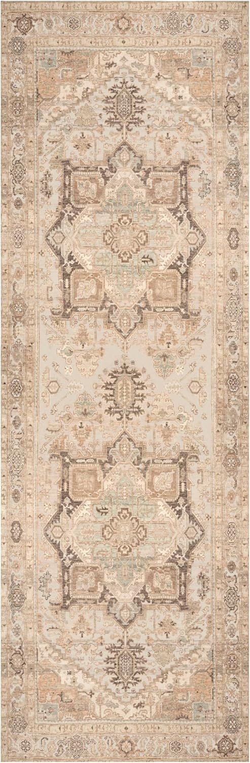 image:imageNourison Home Vintage Washables Coral Mint 53 x 73 Area Rug  Easy Clean Non Shedding Bed Room Living Room Dining Room Kitchen 5 x 7Coral Mint