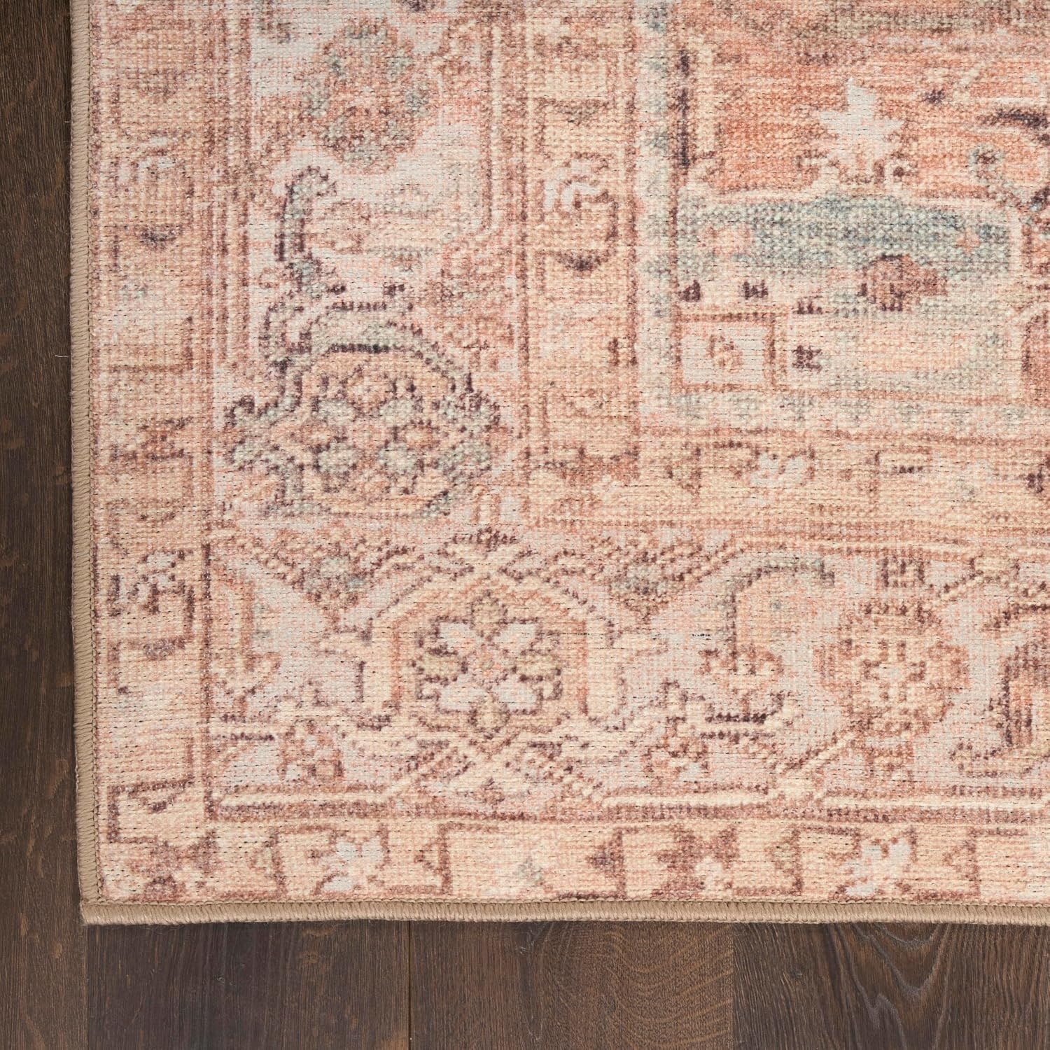 image:imageNourison Home Vintage Washables Coral Mint 53 x 73 Area Rug  Easy Clean Non Shedding Bed Room Living Room Dining Room Kitchen 5 x 7Coral Mint