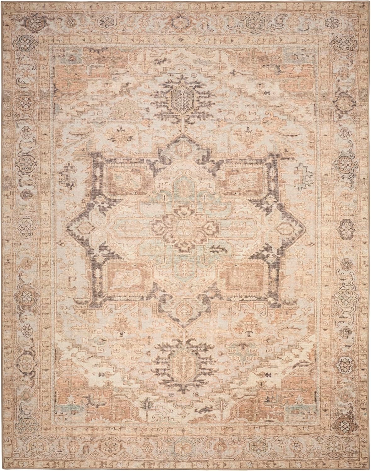 image:imageNourison Home Vintage Washables Coral Mint 53 x 73 Area Rug  Easy Clean Non Shedding Bed Room Living Room Dining Room Kitchen 5 x 7Coral Mint
