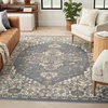 image:imageNourison Concerto IvoryGrey 3 x 5 Area Rug Transitional Bed Room Living Room Dining Room Kitchen Easy Cleaning Non Shedding 3x5Blue