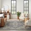 image:imageNourison Concerto IvoryGrey 3 x 5 Area Rug Transitional Bed Room Living Room Dining Room Kitchen Easy Cleaning Non Shedding 3x5Blue