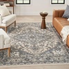 image:imageNourison Concerto IvoryGrey 3 x 5 Area Rug Transitional Bed Room Living Room Dining Room Kitchen Easy Cleaning Non Shedding 3x5Ivory Blue