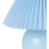 image:imageNourison Home 13 Blue Ceramic Round Lamp with Pleated Shade for Bedroom Living Room Console EntrywayLight Blue