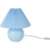 image:imageNourison Home 13 Blue Ceramic Round Lamp with Pleated Shade for Bedroom Living Room Console EntrywayLight Blue