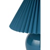 image:imageNourison Home 13 Blue Ceramic Round Lamp with Pleated Shade for Bedroom Living Room Console EntrywayTeal Blue