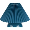 image:imageNourison Home 13 Blue Ceramic Round Lamp with Pleated Shade for Bedroom Living Room Console EntrywayTeal Blue