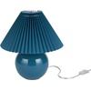 image:imageNourison Home 13 Blue Ceramic Round Lamp with Pleated Shade for Bedroom Living Room Console EntrywayTeal Blue