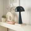 image:imageNourison Home 16 Bluish Grey Metal Mushroom Table Lamp Modern Retro Desk Light for Bedroom Dining Office EntrywayDark Green