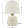 image:imageNourison Home 16 Cream Natural Textured Ceramic Accent Table Lamp Farmhouse Boho for Bedroom Living Room End Table Coffee Table Lamp
