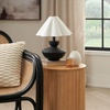 image:imageNourison Home 18 Black Wood Table Lamp with Fluted Shade for Bedroom Living Room Dining Entryway