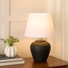 image:imageNourison Home 20 Rustic Terracotta Ceramic Table Lamp with Fabric Shade Bedside Nightstand Lamp for Bedroom Living Room EntrywayBlack