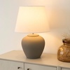image:imageNourison Home 20 Rustic Terracotta Ceramic Table Lamp with Fabric Shade Bedside Nightstand Lamp for Bedroom Living Room EntrywayBrown