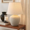 image:imageNourison Home 20 Rustic Terracotta Ceramic Table Lamp with Fabric Shade Bedside Nightstand Lamp for Bedroom Living Room EntrywaySand