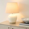 image:imageNourison Home 20 Rustic Terracotta Ceramic Table Lamp with Fabric Shade Bedside Nightstand Lamp for Bedroom Living Room EntrywayWhiteTan