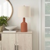 image:imageNourison Home 22 Terracotta Orange Ceramic Table Lamp with Oatmeal Linen Shade for Modern Farmhouse Bedside Lamp Living Room Lamp Small Accent Lamp for Dining RoomTerracotta