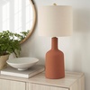 image:imageNourison Home 22 Terracotta Orange Ceramic Table Lamp with Oatmeal Linen Shade for Modern Farmhouse Bedside Lamp Living Room Lamp Small Accent Lamp for Dining RoomTerracotta
