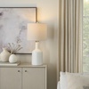 image:imageNourison Home 22 Terracotta Orange Ceramic Table Lamp with Oatmeal Linen Shade for Modern Farmhouse Bedside Lamp Living Room Lamp Small Accent Lamp for Dining RoomWhite