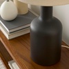 image:imageNourison Home 22 Terracotta Orange Ceramic Table Lamp with Oatmeal Linen Shade for Modern Farmhouse Bedside Lamp Living Room Lamp Small Accent Lamp for Dining RoomBlack
