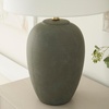 image:imageNourison Home 23 Black Vintage Distressed Ceramic Pot Table Lamp for Bedroom Living Room End Table with White Conical Empire ShadeDark Green
